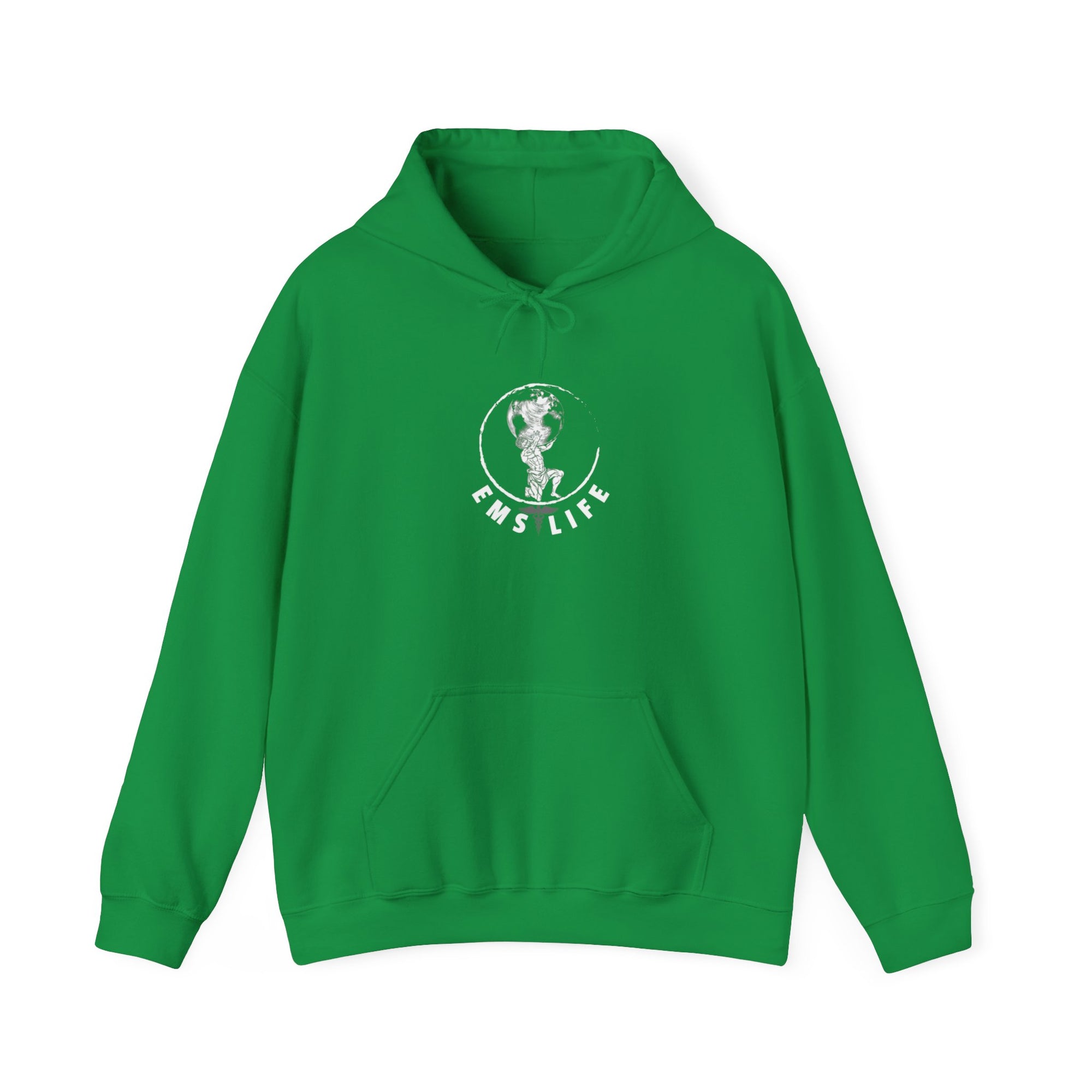 EMS Life Atlas wht icon - Unisex Heavy Blend™ Hooded Sweatshirt