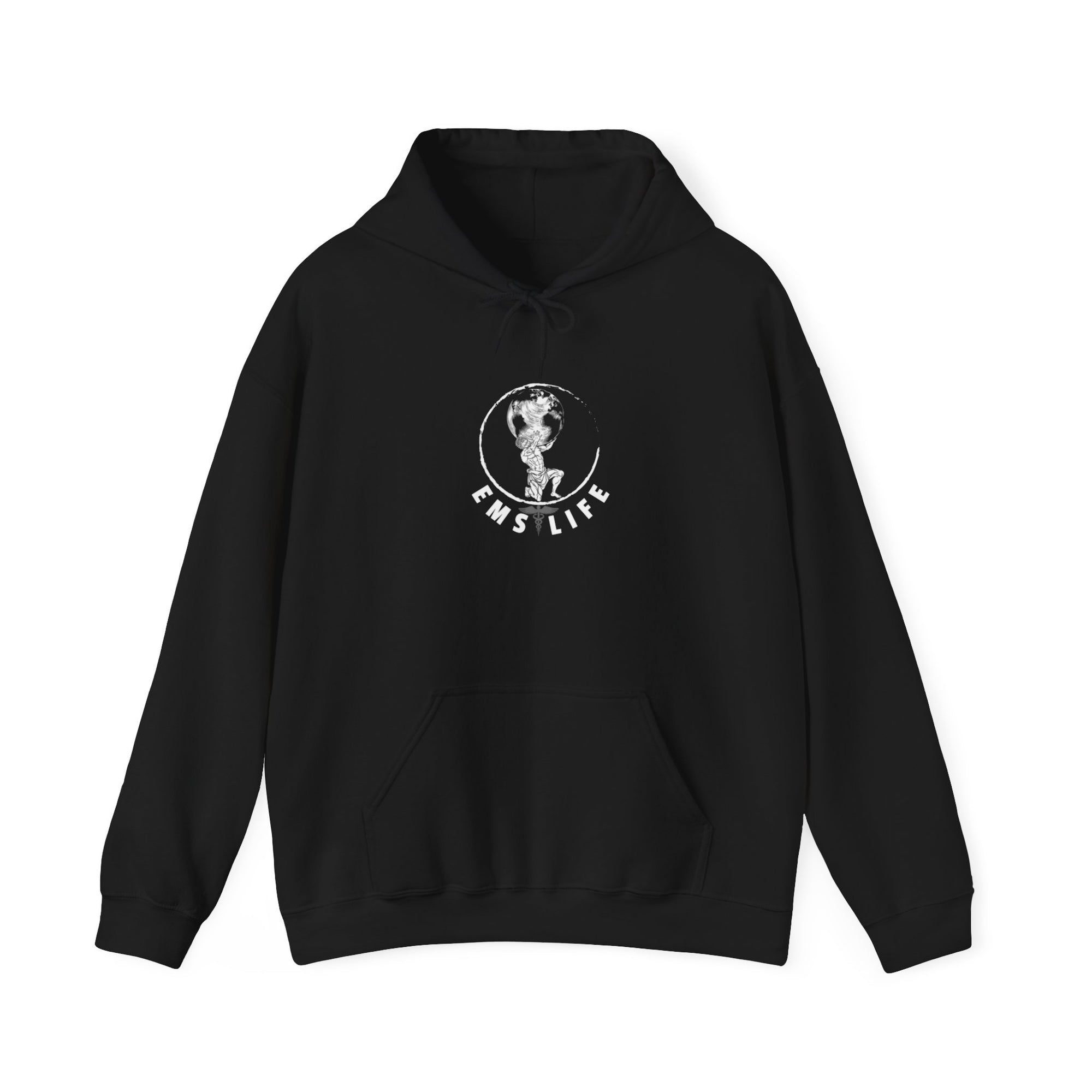 EMS Life Atlas wht icon - Unisex Heavy Blend™ Hooded Sweatshirt