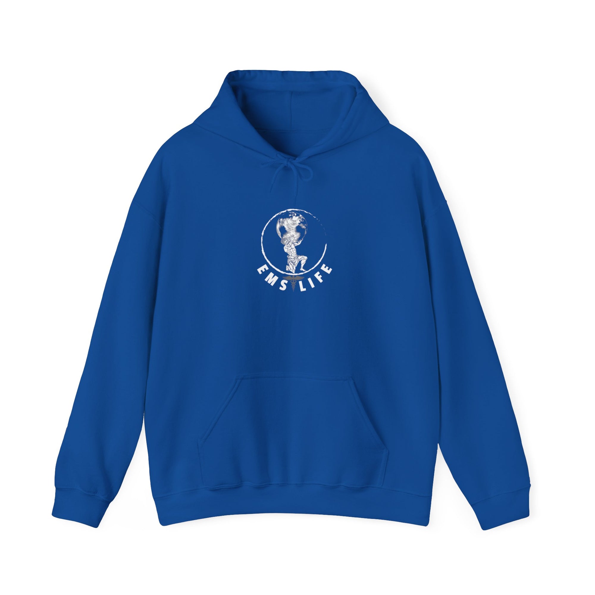 EMS Life Atlas wht icon - Unisex Heavy Blend™ Hooded Sweatshirt