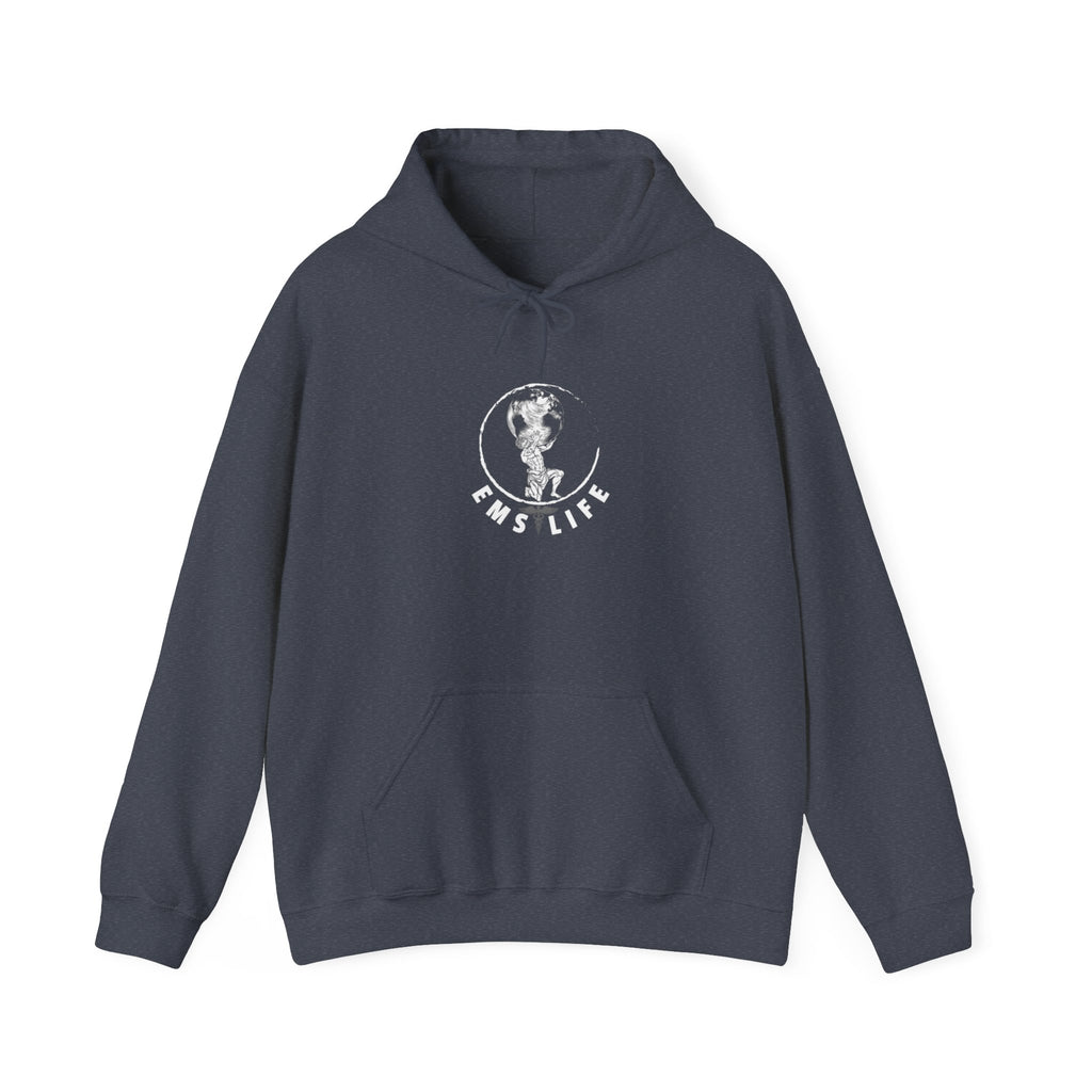 EMS Life Atlas wht icon - Unisex Heavy Blend™ Hooded Sweatshirt