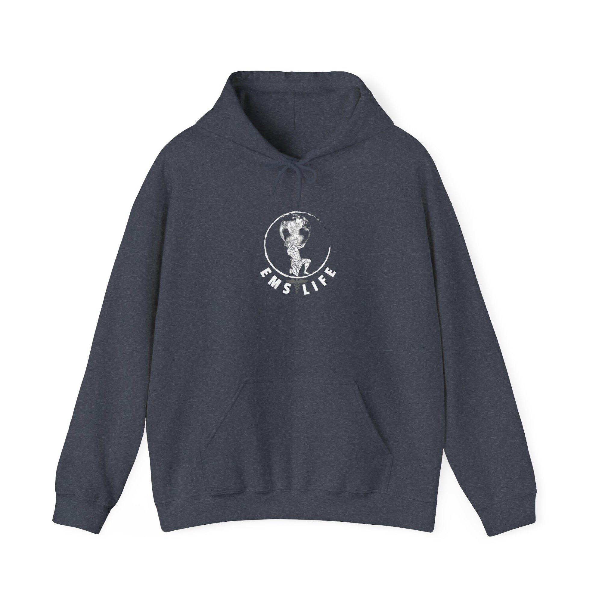EMS Life Atlas wht icon - Unisex Heavy Blend™ Hooded Sweatshirt