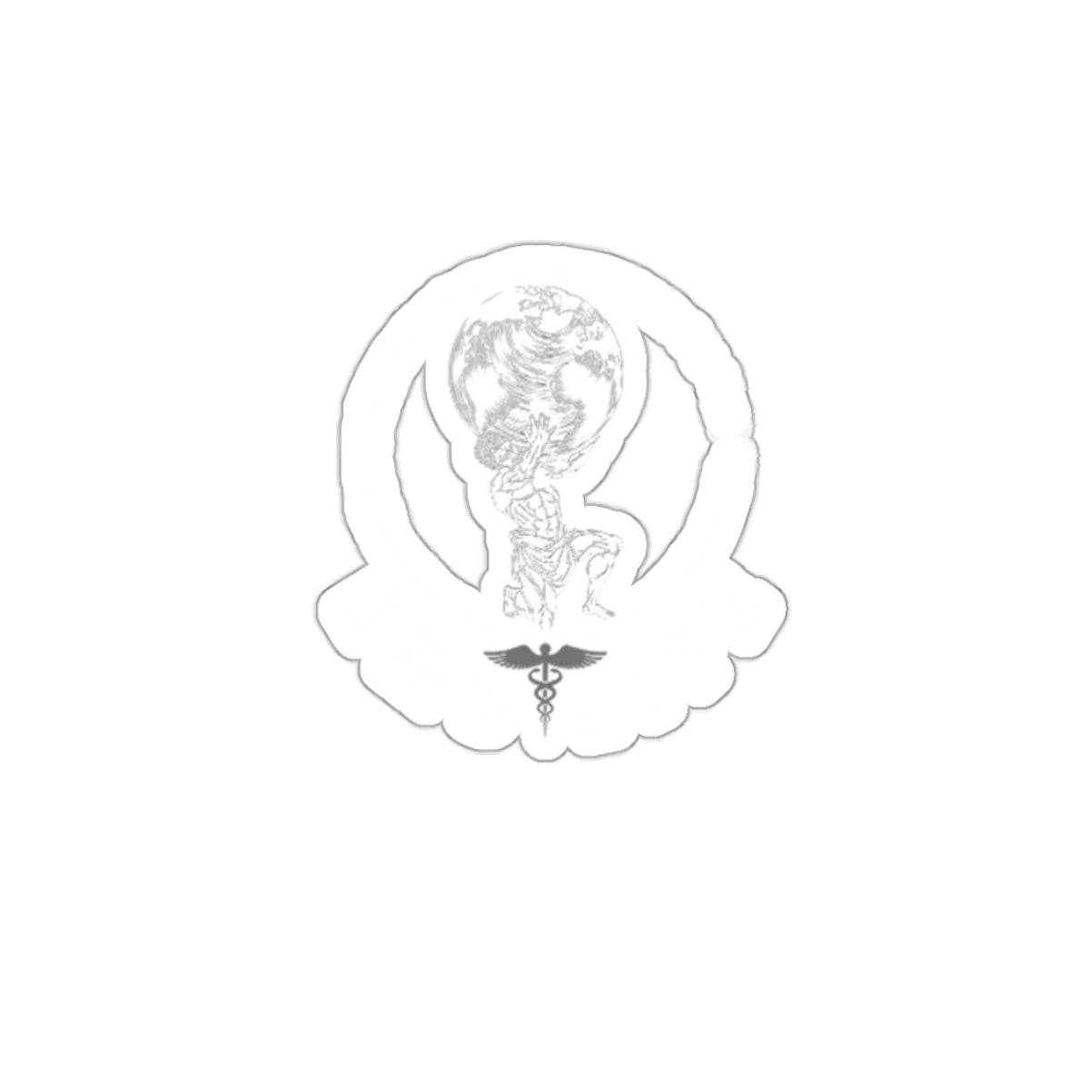 EMS Life Atlas Icon White Kiss-Cut Stickers