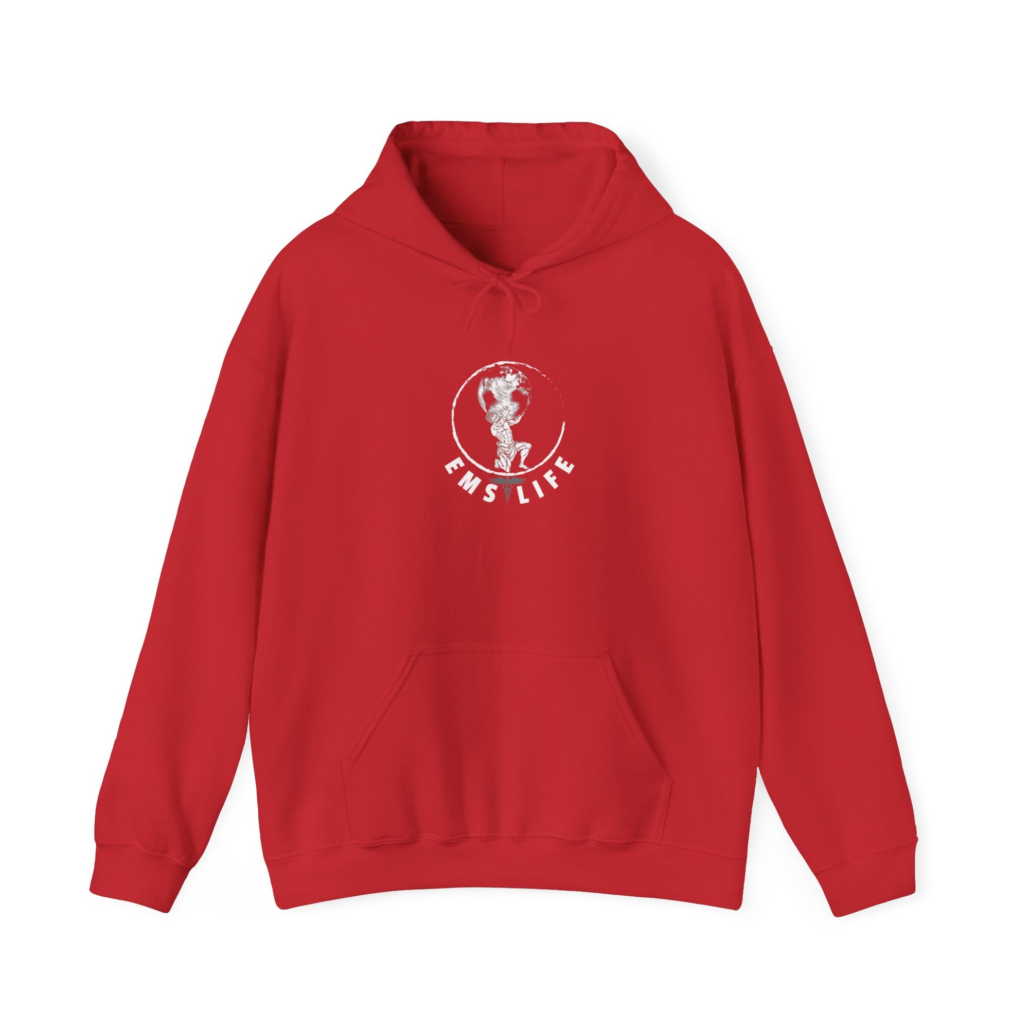 EMS Life Atlas wht icon - Unisex Heavy Blend™ Hooded Sweatshirt