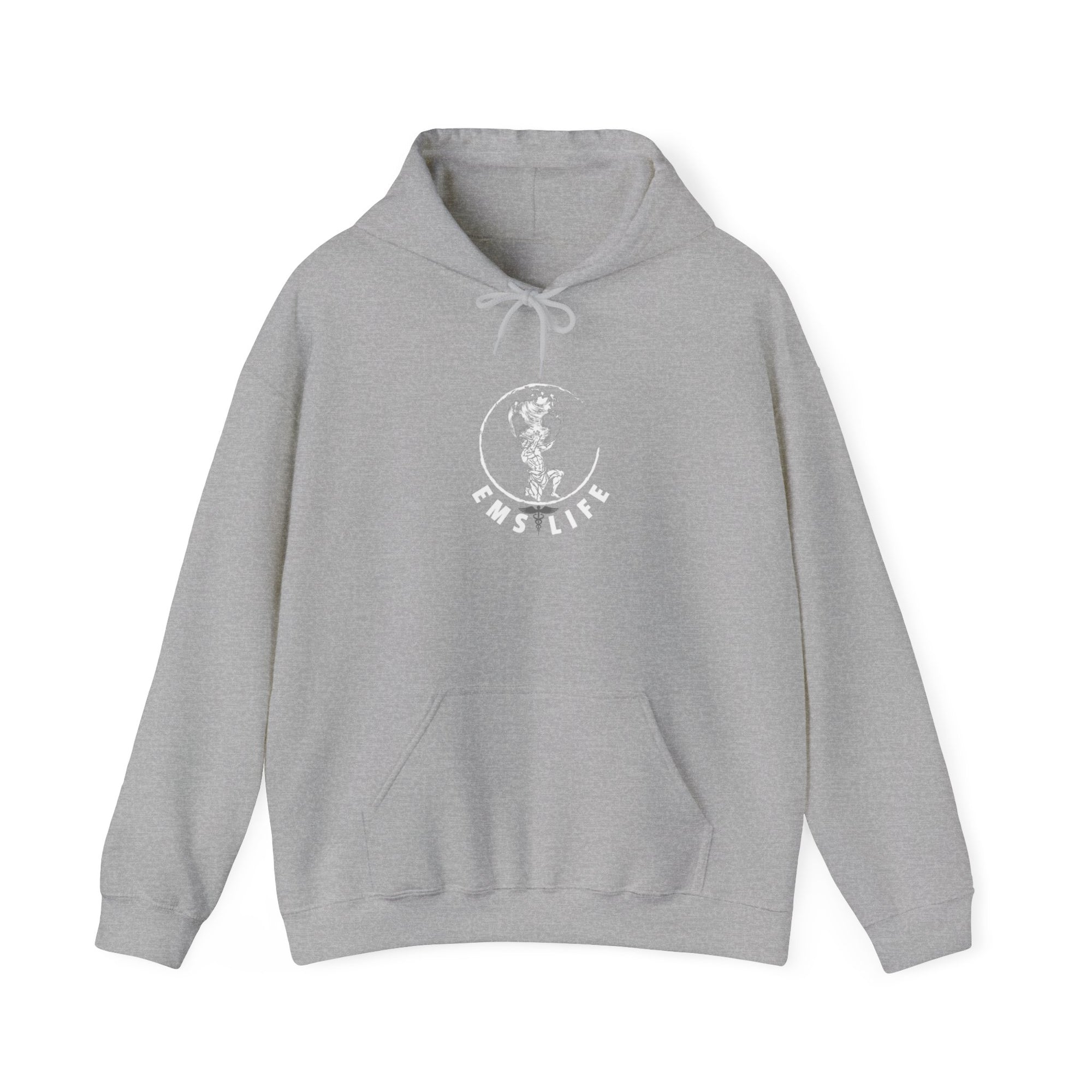 EMS Life Atlas wht icon - Unisex Heavy Blend™ Hooded Sweatshirt