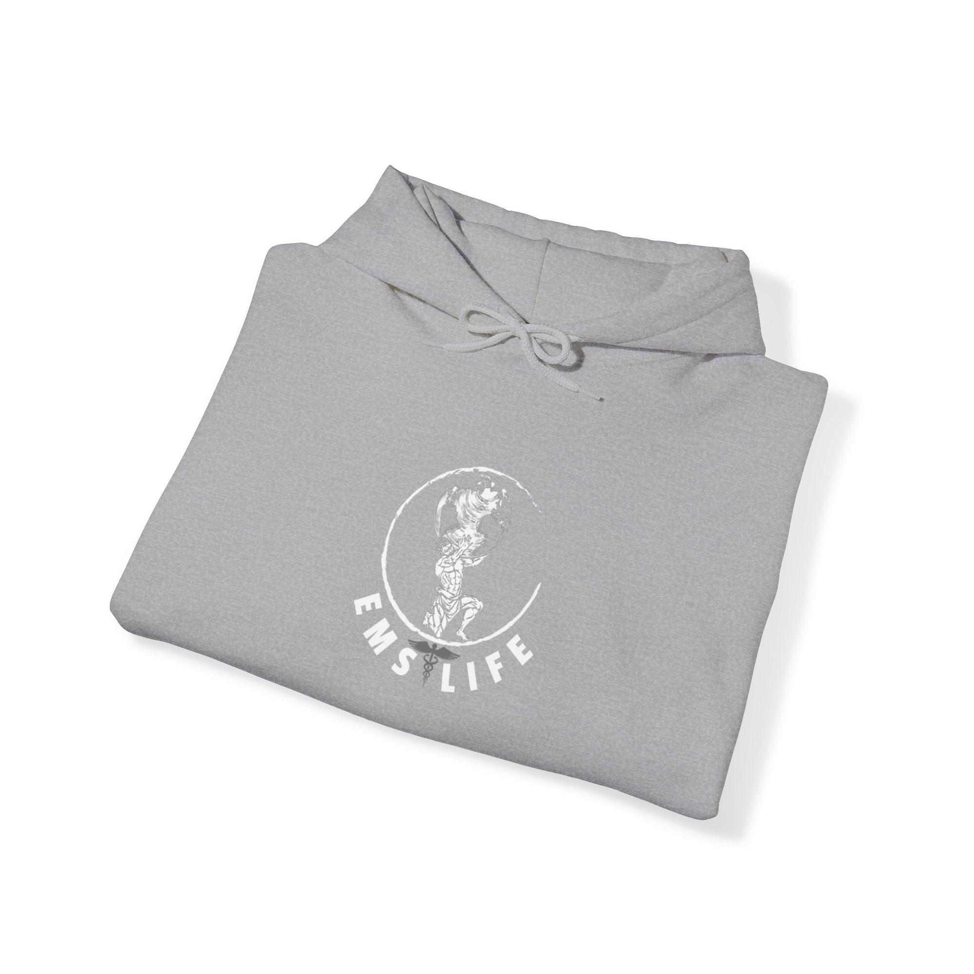 EMS Life Atlas wht icon - Unisex Heavy Blend™ Hooded Sweatshirt