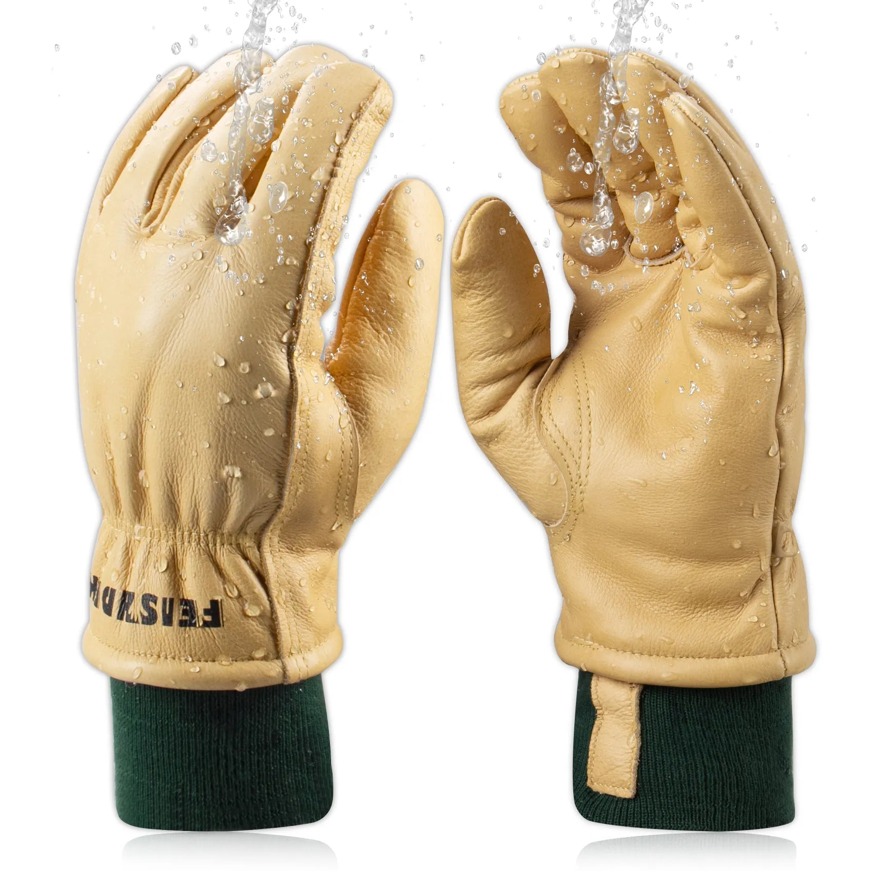 Waterproof Work Gloves for Men - Leather Work Gloves